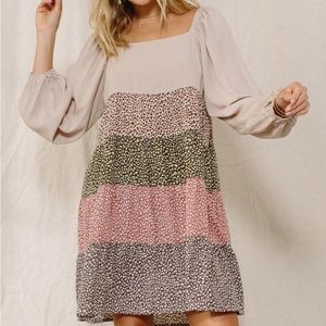 Women’s long sleeve animal print dress